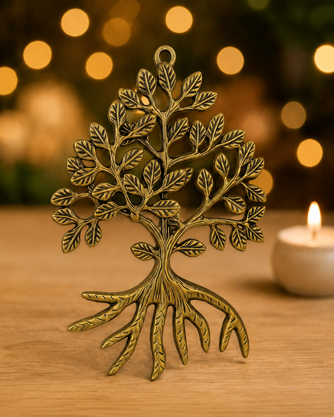 Brass Kalpavriksha Root Tree Wall Hanging  9 Inchesimage 6