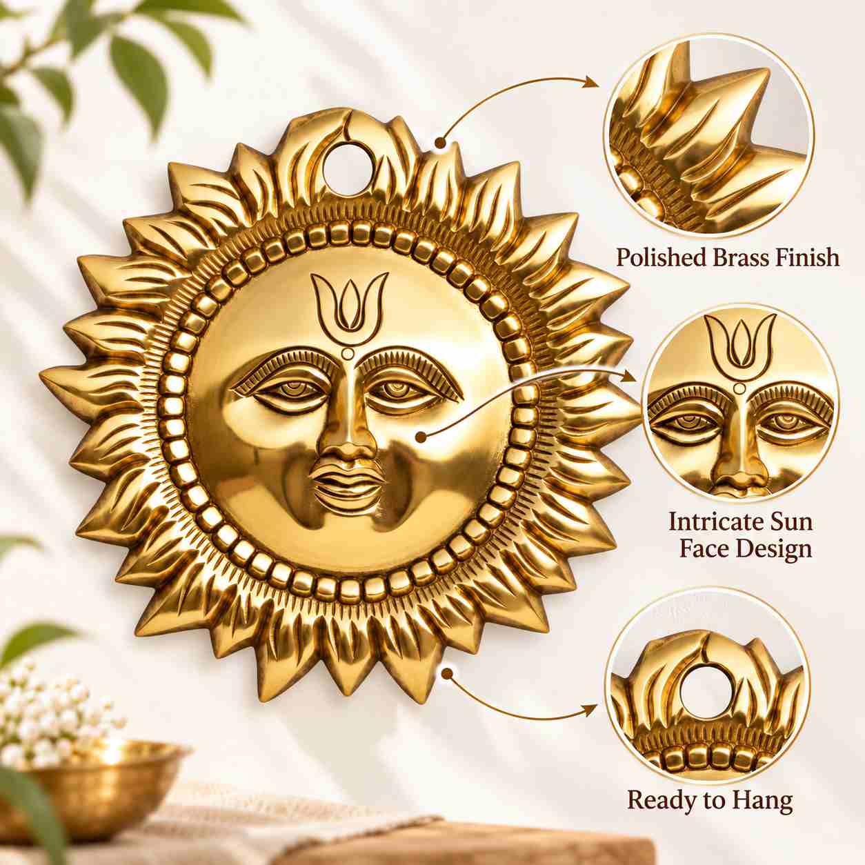 Brass Sun Wall Hangingimage 6