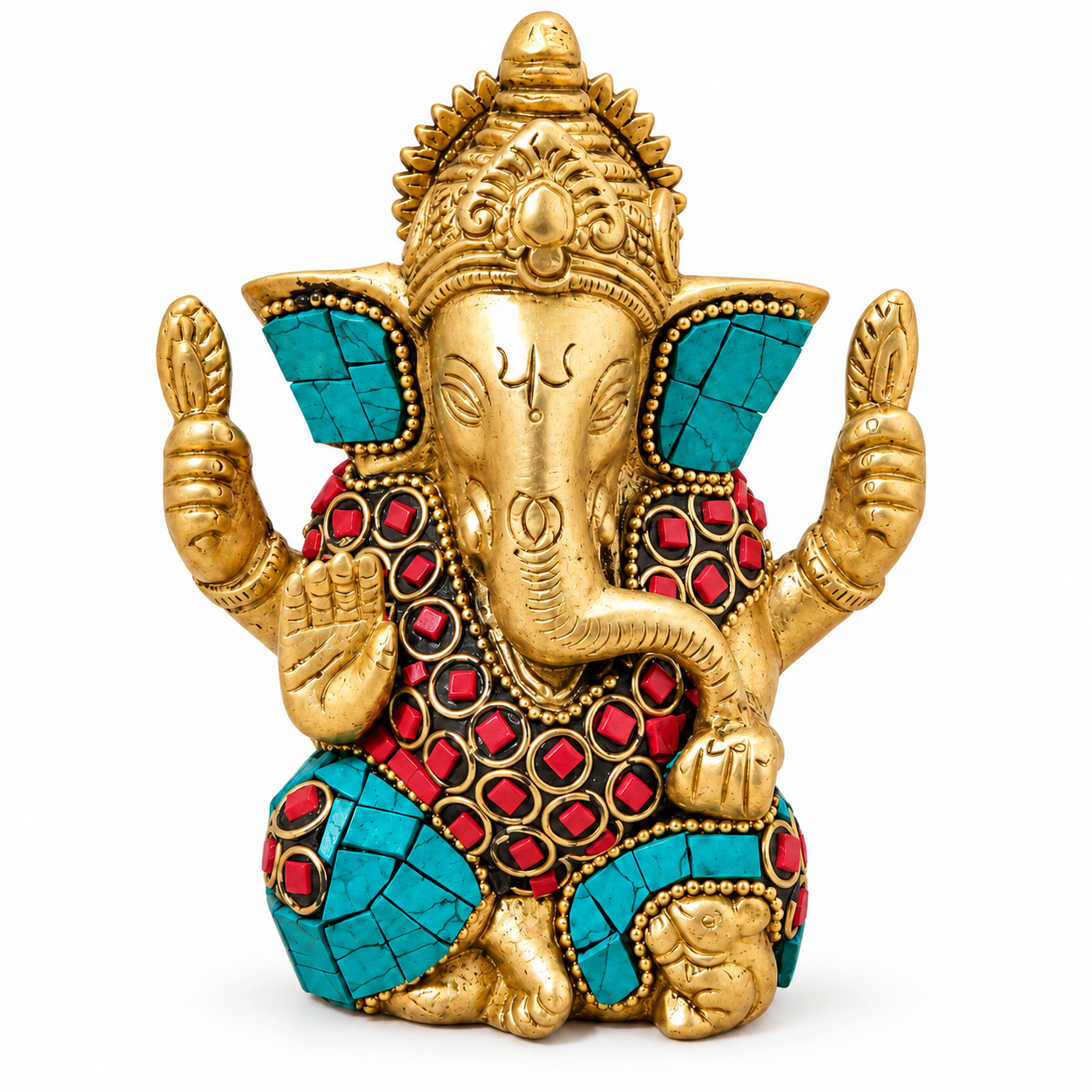 Ganesh Statue with Multicolour Stoneimage 4