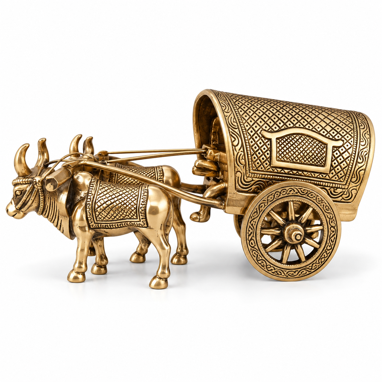 Brass Vintage Bullock Cart Indian Bailgadi