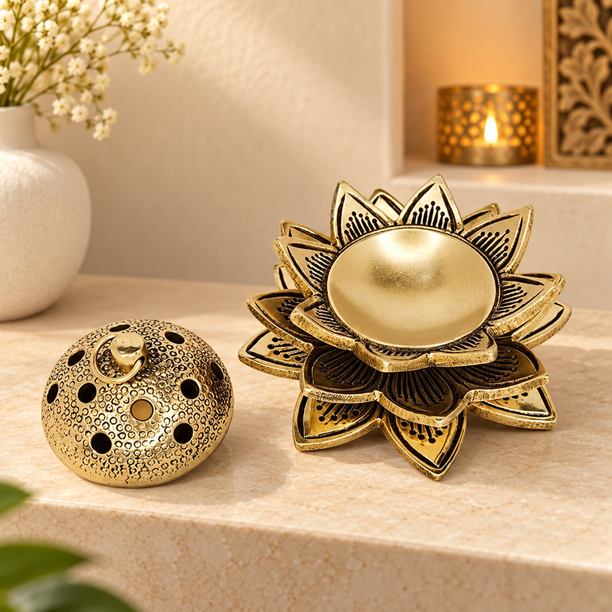 Brass Dhoop Dani Incense Burner, 500 Gramimage 6