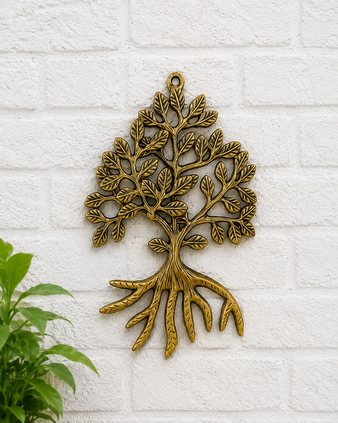 Brass Kalpavriksha Root Tree Wall Hanging  9 Inchesimage 3